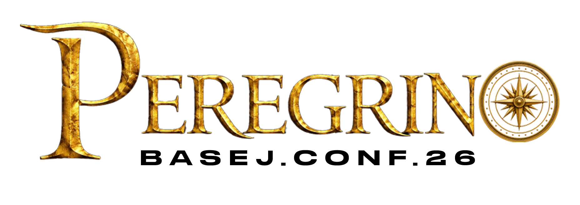 Peregrino BaseJ.Conf.26 — logotipo com bússola no lugar da letra O